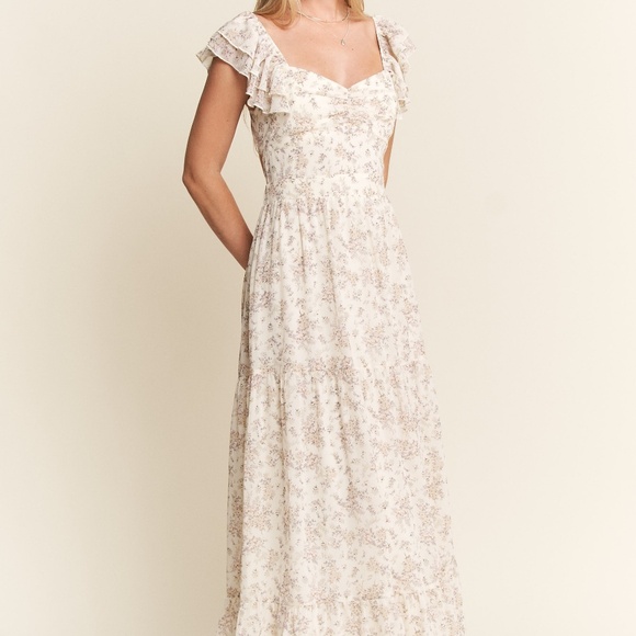 NWT Ivory Garden Whisper Maxi Dress | Ruffle Bow Romance Size S–3X - Picture 1 of 16